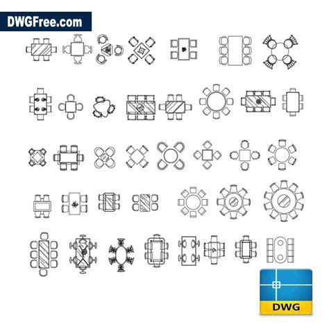 Dining Tables Dwg Download Autocad Blocks Model Autocad