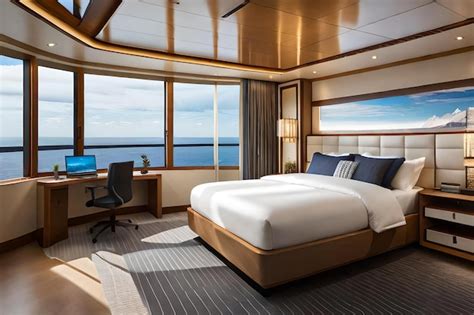 Premium Photo | A luxury yacht with a view of the ocean and a view of ...