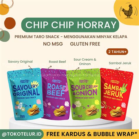 Jual Chip Chip Hooray Keripik Talas Premium Cemilan Snack Taro