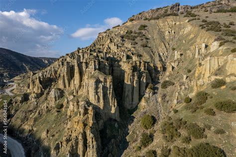 Fairy Chimneys Kula Geopark At Location Manisa Turkey Kula Volcanic