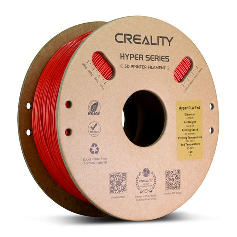 Filamento PLA Hyper Vermelho 1 75mm Creality 1 Kg GTMax3D