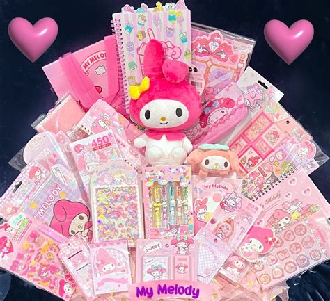 Mega My Melody Mystery Box With Stationary And Other Cool Stuff Etsy