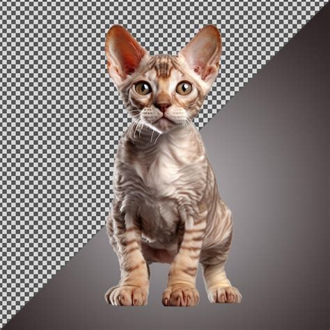 Premium Psd Png Psd Cute Devon Rex Breed Cat Isolated On A