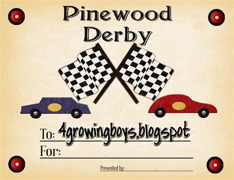 Pinewood Derby Printables Printable Templates