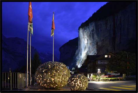 travel - europe - switzerland - lauterbrunnen - the village at night ...