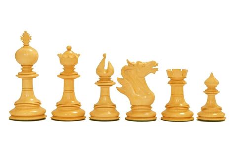 Beige Wooden Mammoth Luxury Staunton Chess Pieces Size Mm King