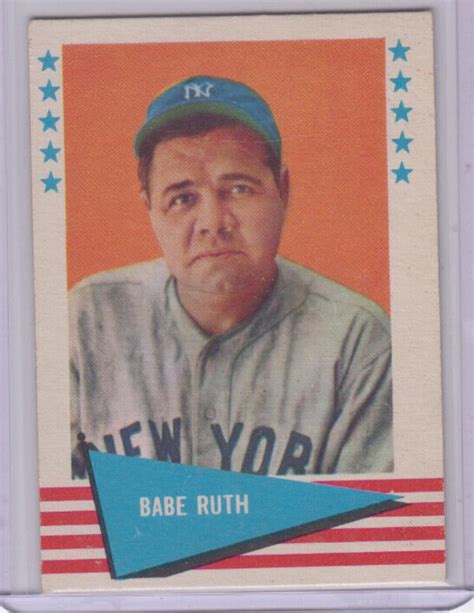 1961 FLEER BASEBALL GREATS 75 BABE RUTH YANKEES LEGEND HOF VGEX EBay