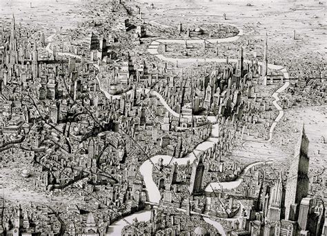 Artist Draws Amazingly Detailed Fictional Cityscapes With Pen and Ink ...