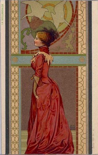 Lhollandaise Postcard 1900 By Árpád Basch Budapest Art Nouveau Illustration Illustration