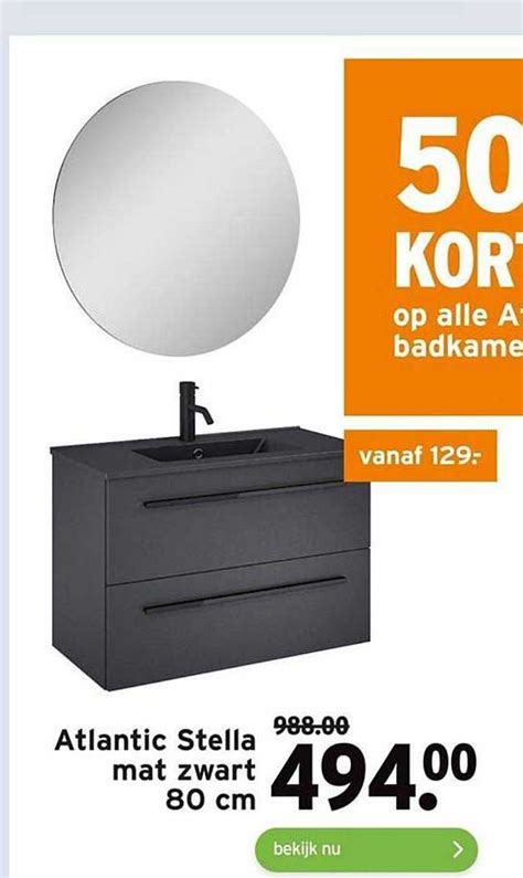 Atlantic Stella Mat Zwart 80 Cm Aanbieding Bij GAMMA 1Folders Nl