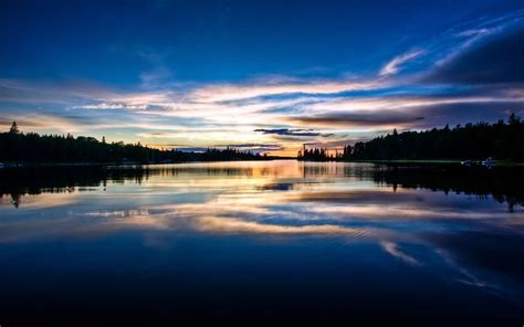 Wallpaper Sunlight Sunset Sea Night Lake Nature Reflection Sky