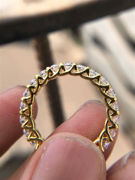 Moissanite Wedding Band Women Solid K Yellow Gold Wedding Etsy