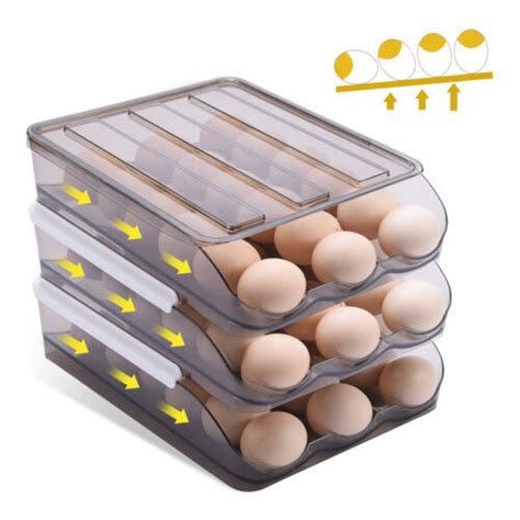 Auto Scrolling Egg Holder Organizer 54 Count Egg Container For