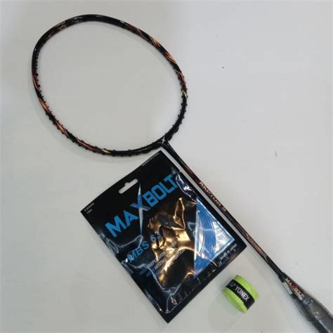 Jual Raket Badminton Max Bolt Tunderbolt Original Lbs Siap Pakai