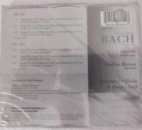 Release Sonatas For Violin And Harpsichord By Johann Sebastian Bach