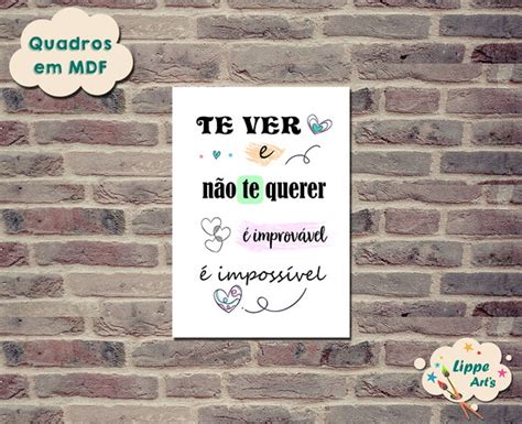 Quadro em MDF Te ver e não te querer Elo7 Produtos Especiais