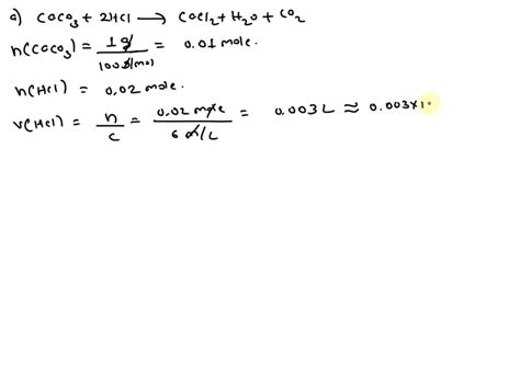 Video Solution How Many Millilitres Of M Hydrochloric Acid Are