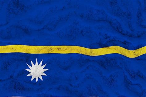 Bandera Nacional De Nauru Fondo Con Bandera De Nauru Foto Premium