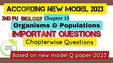 2 PUC BIOLOGY IMPORTANT QUESTIONS Chapter 13 Chapterwise Q EXAM 2023