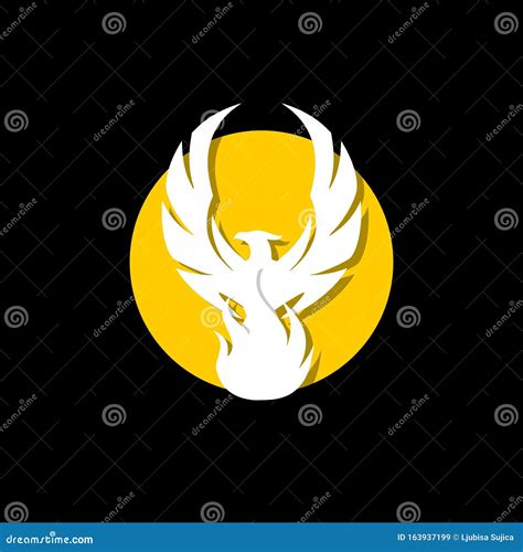 Phoenix Logo Concept Isolated On Black Background Stock Illustration