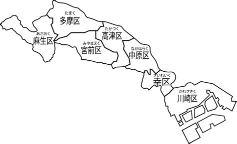 【川崎市7区一覧】川崎市の区割り地図