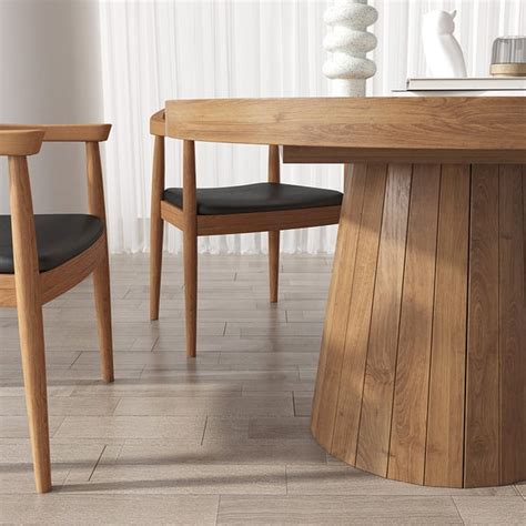 Japandi Extendable Dining Table Seater Walnut Oval Round