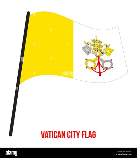 Vatican City Flag Waving Vector Illustration On White Background