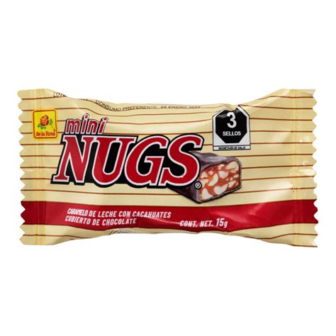 De La Rosa Nugs Chocolate Mini Bolsa Con 24 Piezas Caja Con 18 Bolsas