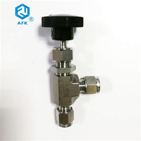 Double Ferrule Threaded Liquid Needle Valves 2 Way Stainless Steel