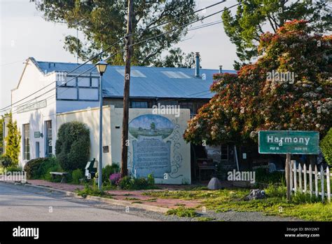 The main street of the quaint little town of Harmony, California, Population 18 Stock Photo - Alamy