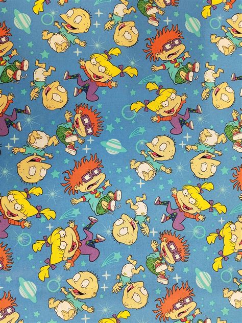 Rugrats In Space Fabric Cotton Novelty Material By The Yard And