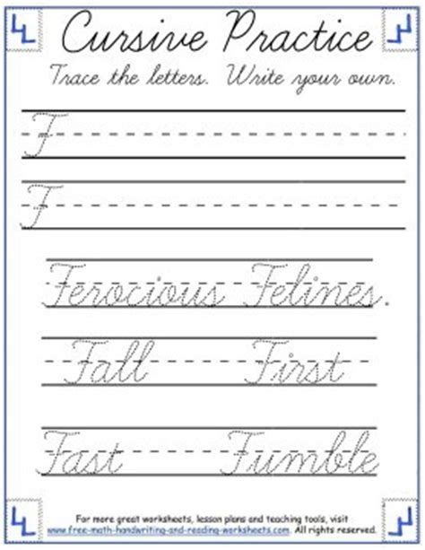 Cursive Writing Worksheets Letter F Cursive Writing Worksheets Alphabet Writing Practice