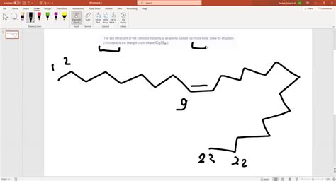 Solved The Sex Attractant Of The Common Housefly Is An Alkene Named Cis Tricos 9ene Draw Its