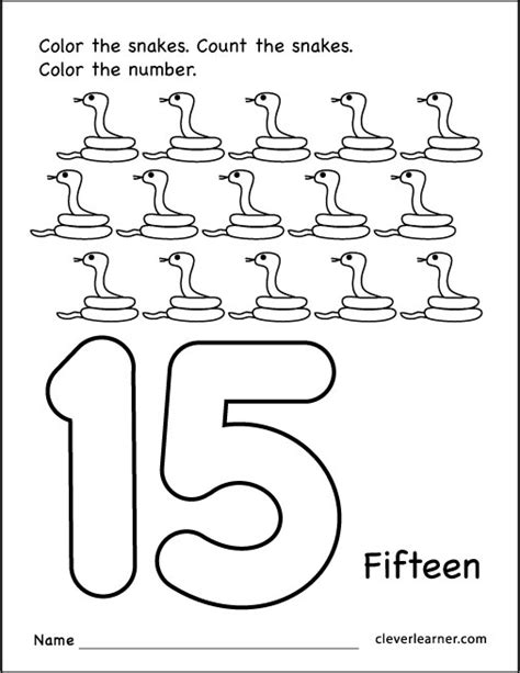 Number 15 Writing Counting And Identification Printable Worksheets For