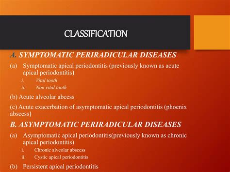 Periapical Diseases And Classification PPT