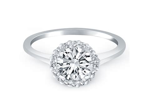 Diamond Halo Cathedral Engagement Ring Mounting In 14k White Gold