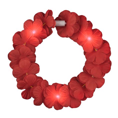 Island Girl Tropical Flower Crown Lei Headband Red