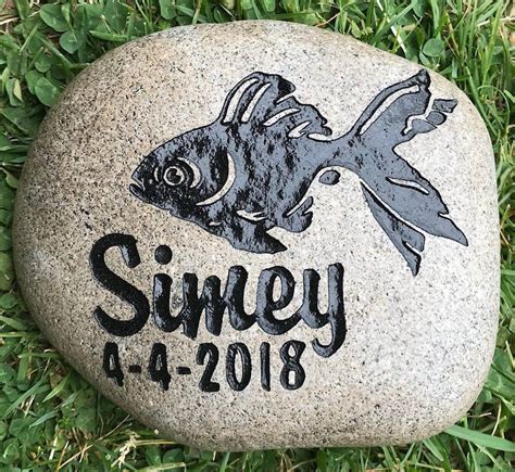 Fish Memorial Stone 910 Or 78or 56 Approx Size Personalized