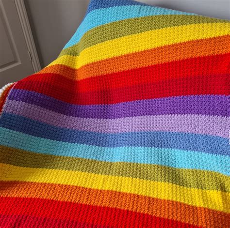 Rainbow Crochet Blanket Crochet Baby Blanket Folksy