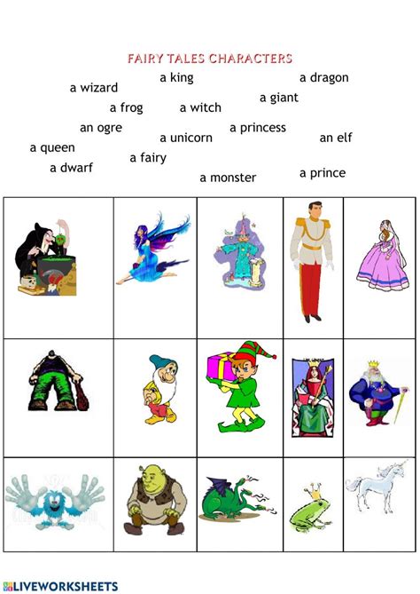 Fairy Tale Characters Learning English School Subjects Online