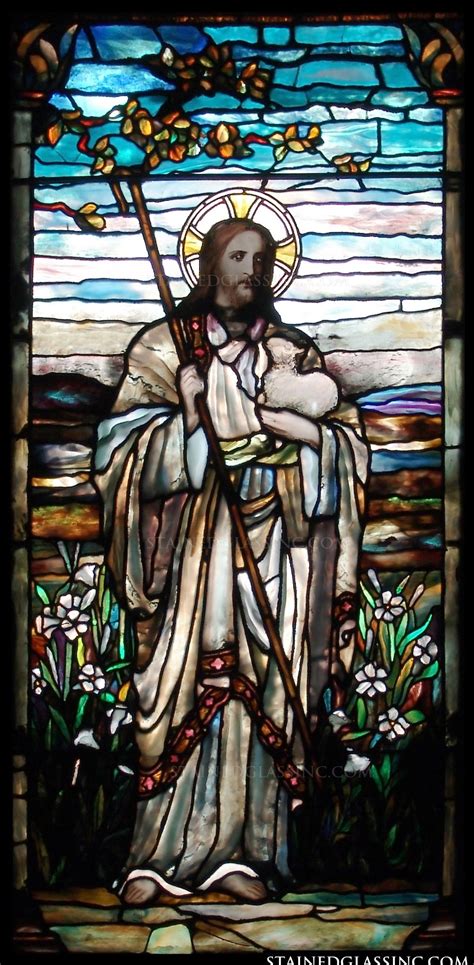 The Lord Is My Shepherd Religious Stained Glass Window