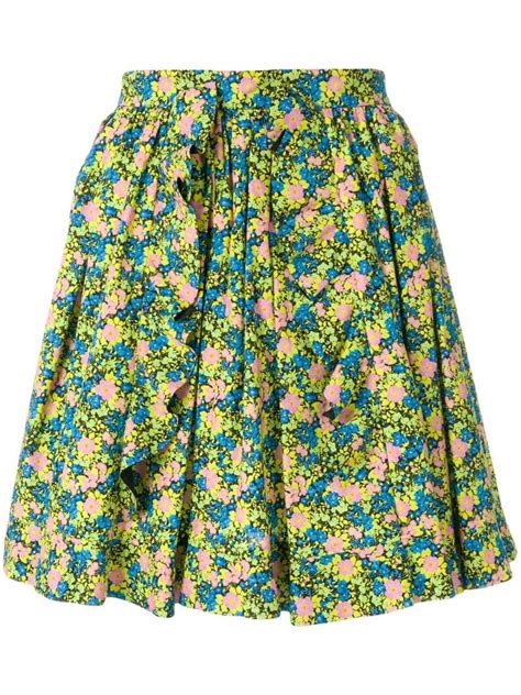 Msgm Floral Print Pleated Skirt Multicolour Princess Style Princess