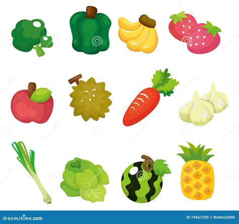 Positionnement De Graphisme De Fruits Et Légumes De Dessin Animé