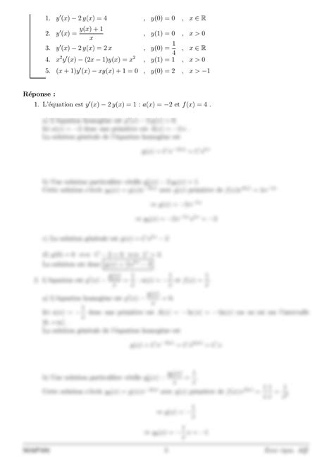 SOLUTION Exercice Avec Corrige Equation Differentielle Studypool