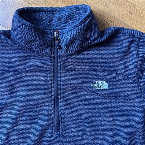 North Face Quarter Zip Fleece Size Xl Blue Great Depop