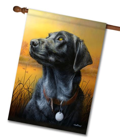 Buy Painted Black Lab House Flag Fall Art Dog