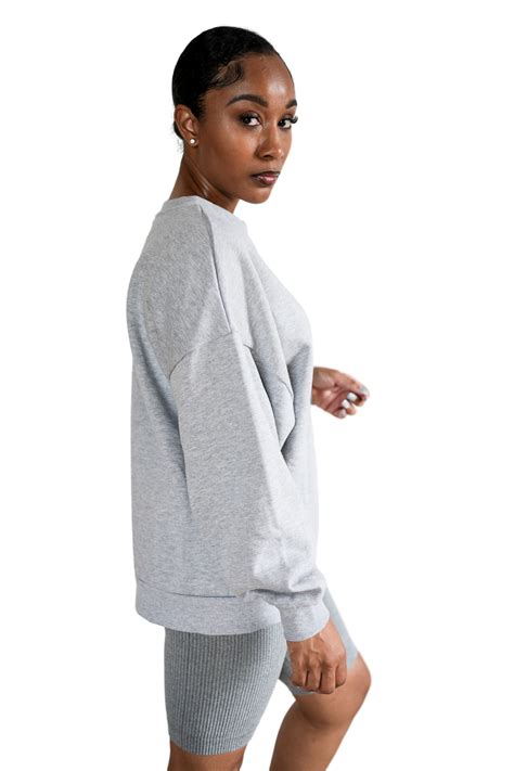 Drop Shoulder Oversized Sweatshirt Heather Gray Blankwardrobe