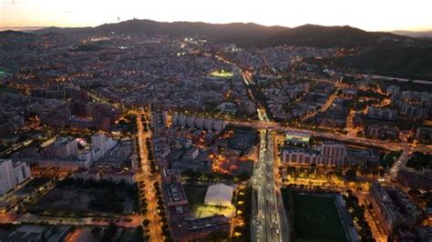 Barcelona Night Aerial View Streets Busy Stock Footage Video (100% ...