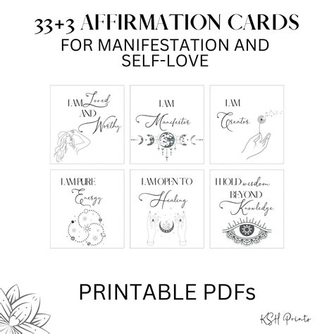 333 Printable Affirmation Cards Manifestation Self Love And Healing