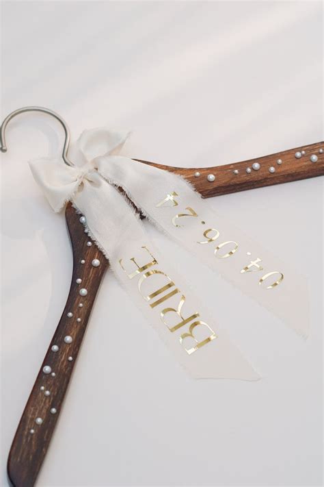 Pearl Bow Custom Bride Hanger For Wedding Dress Hanger Mrs Hanger For